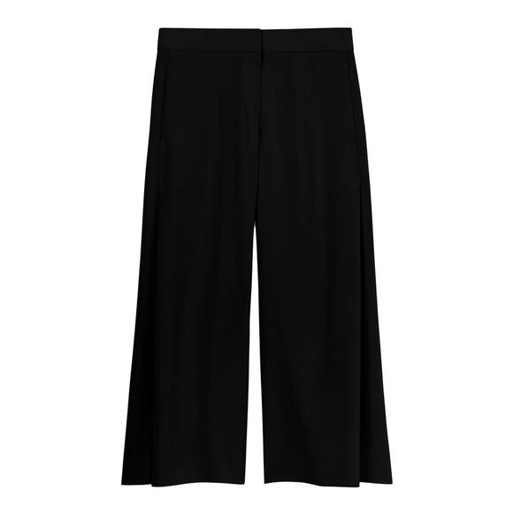 MM.LaFleur Black Wide Leg Cropped Culotte Pants Size 12 High Rise Career - Picture 3 of 10